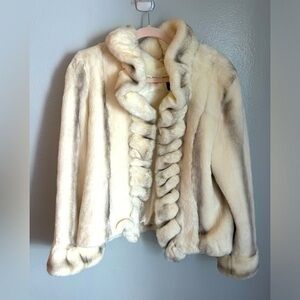 Donna Salyers Fabulous Fur Elegant Cream Fur Jacket Large